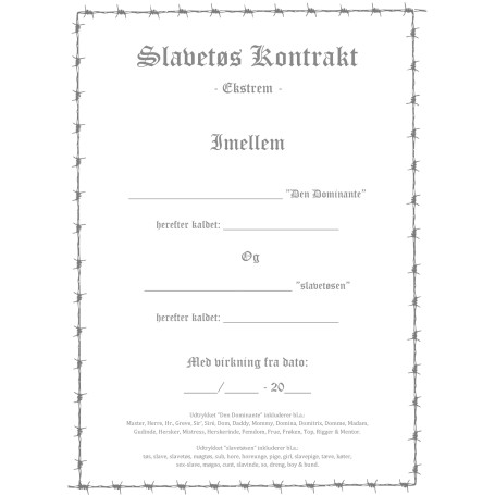 Slavetøs Kontrakt