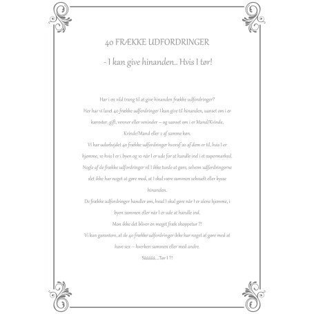 40 Frække Udfordringer - I Kan Give Hinanden