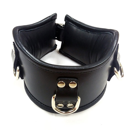 Padded Leather Posture Collar With 3 D-Rings