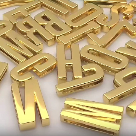 35 mm Gold Colored Letters