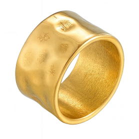 12,7 mm Guldfarvet Struktur Ring