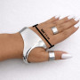 Bangle Wide Cuff (Silver Color)